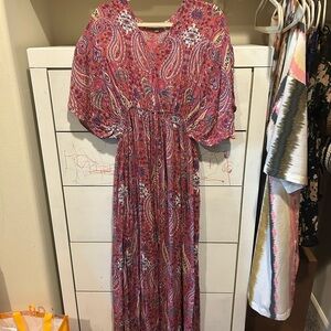 Cost Plus World Market Vibrant Paisley Maxi Dress